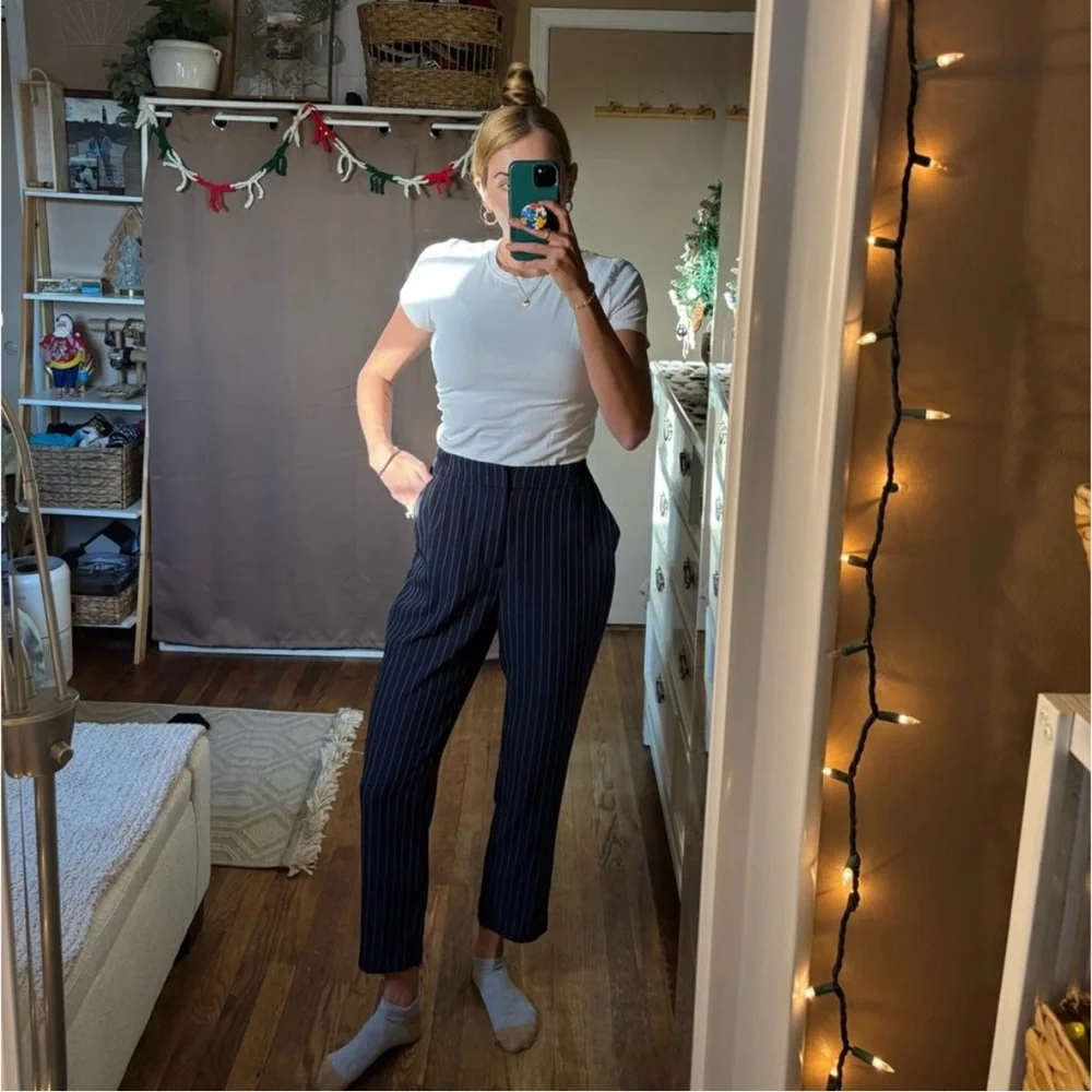 Target a new say stretch pin striped high waisted trousers - Picture 9 of 15